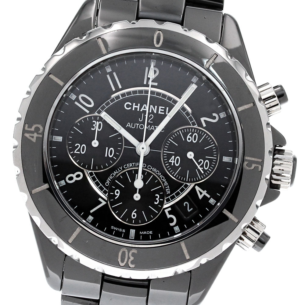 CHANEL J12 H0940 Black Ceramic 41MM Chronograph Automatic Men's_843069