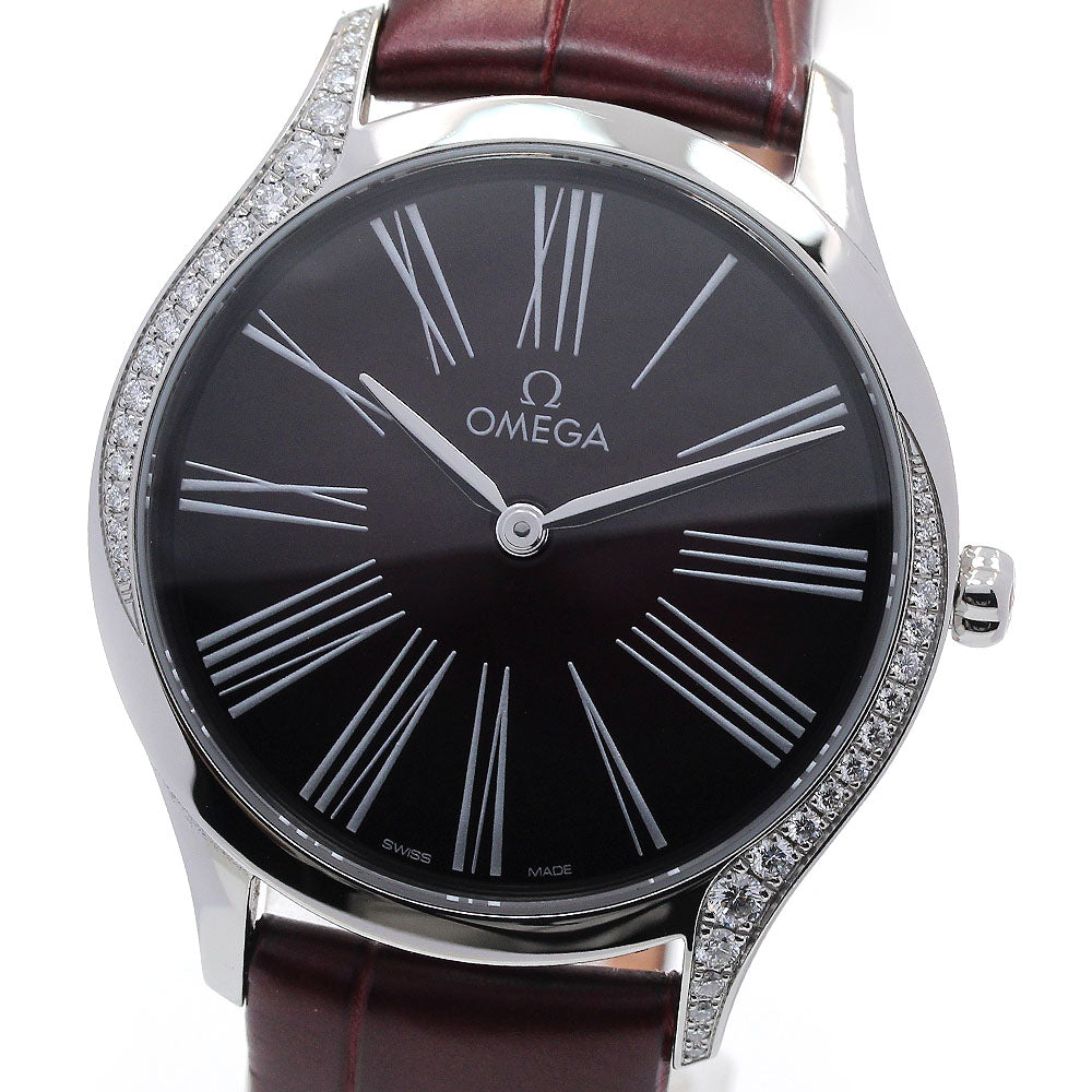 OMEGA De Ville Tresor 428.18.36.60.11.001 Diamond Bezel wine-red Dial Quartz Ladies Watch_843301