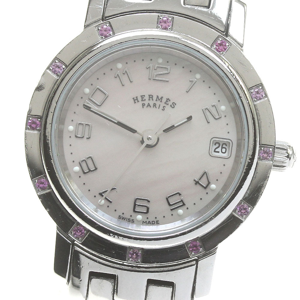 HERMES Clipper CL4.231 Date Pink shell Dial Quartz Ladies Watch_843310