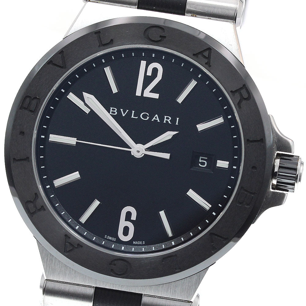 BVLGARI Diagono ceramic DG42SC Date Black Dial Automatic Men's Watch_843408