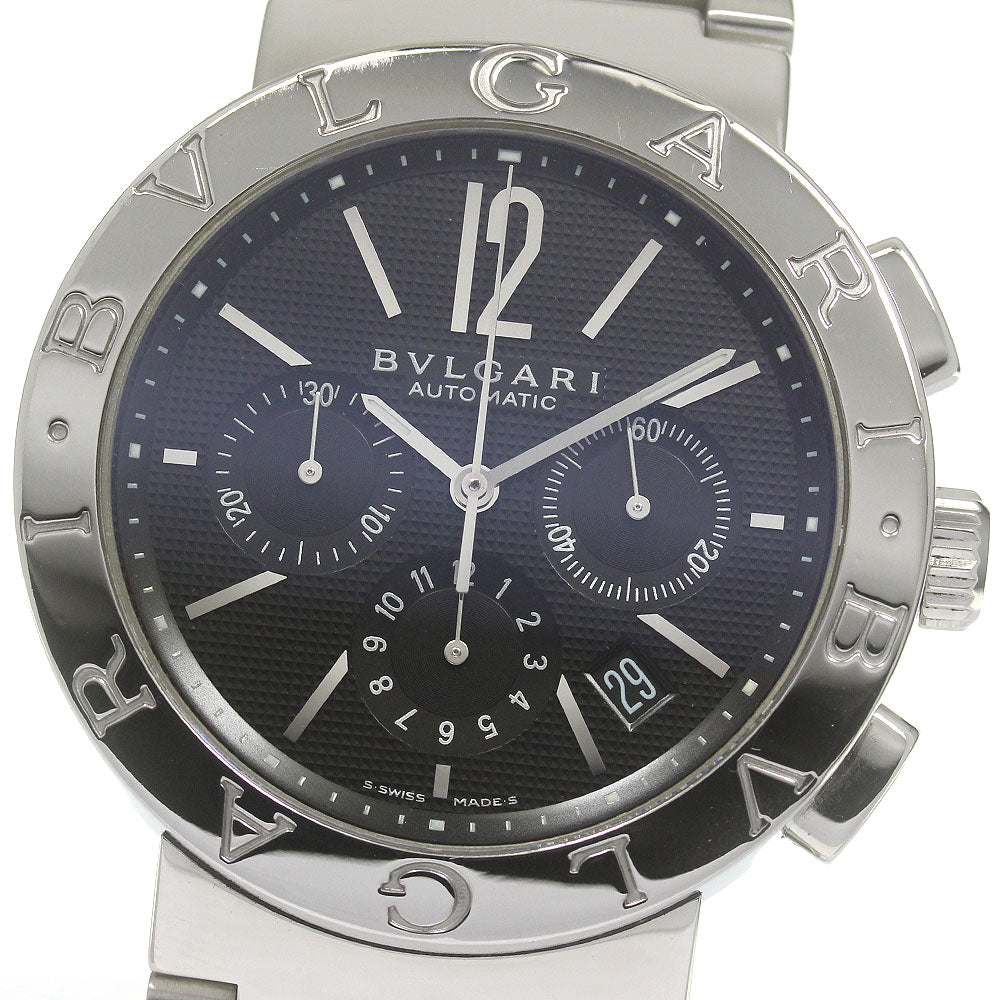 BVLGARI BVLGARIBVLGARI BB42SSCH Chronograph Black Dial Automatic Men's _843473