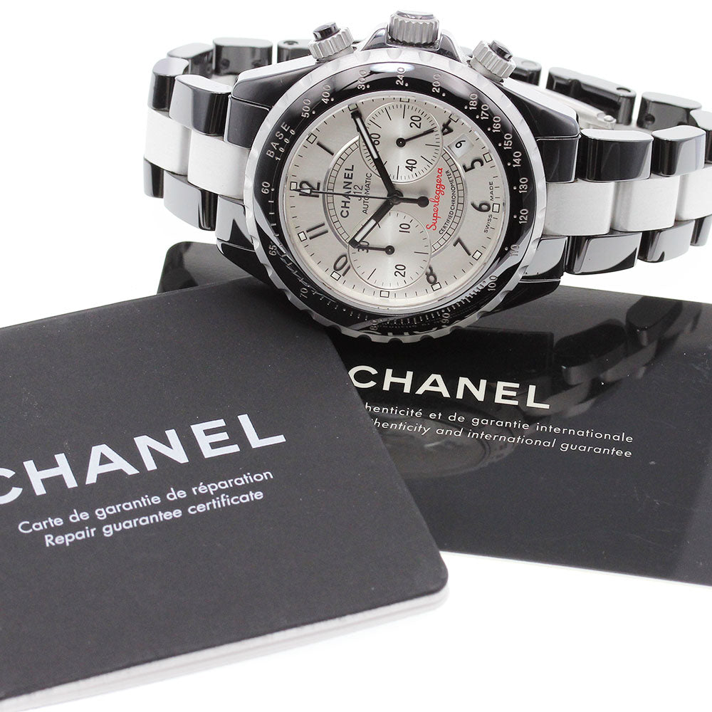 CHANEL J12 Super Reggera H1624 Chronograph Silver Dial Automatic Men's_843520