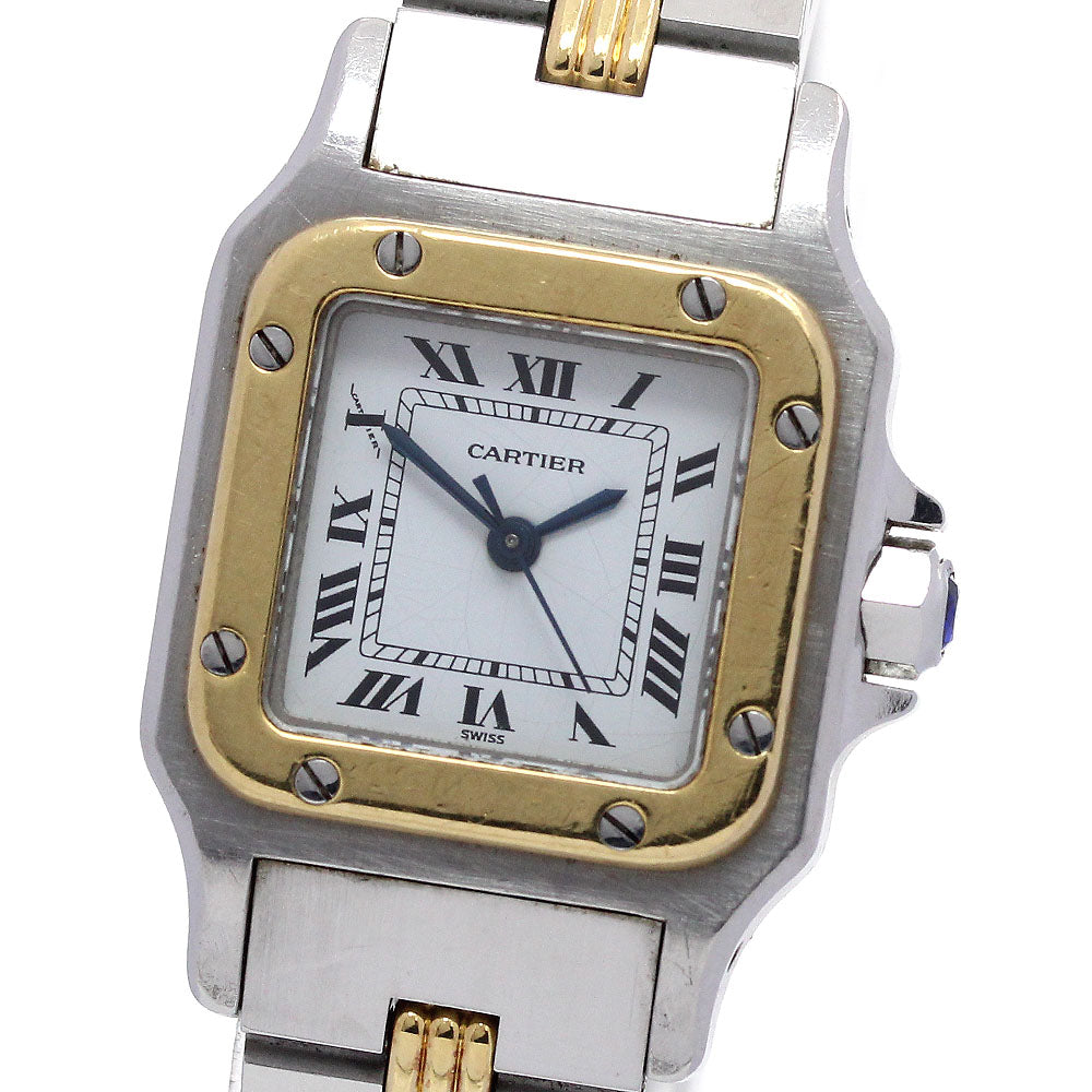 CARTIER Santos GalbeeSM Godron Bracelet White Dial Automatic Ladies Watch_843522