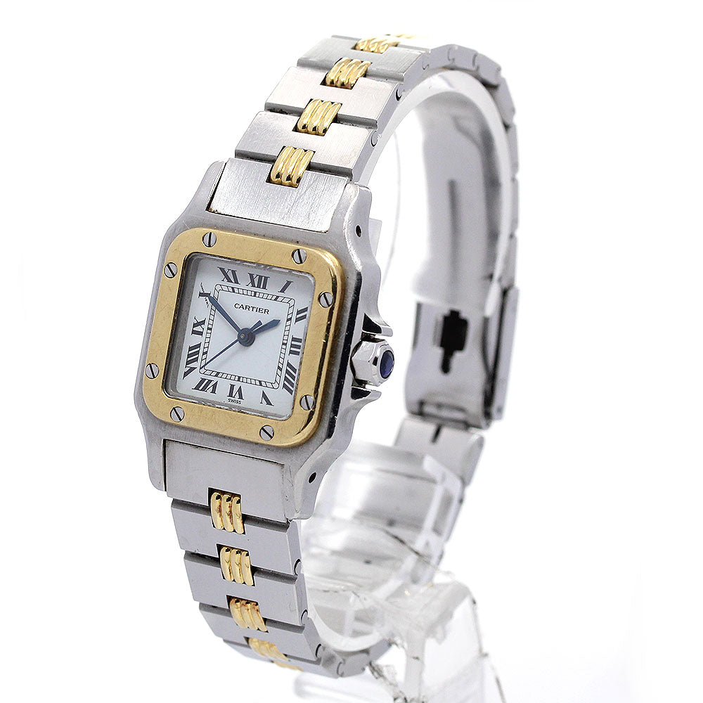 CARTIER Santos GalbeeSM Godron Bracelet White Dial Automatic Ladies Watch_843522