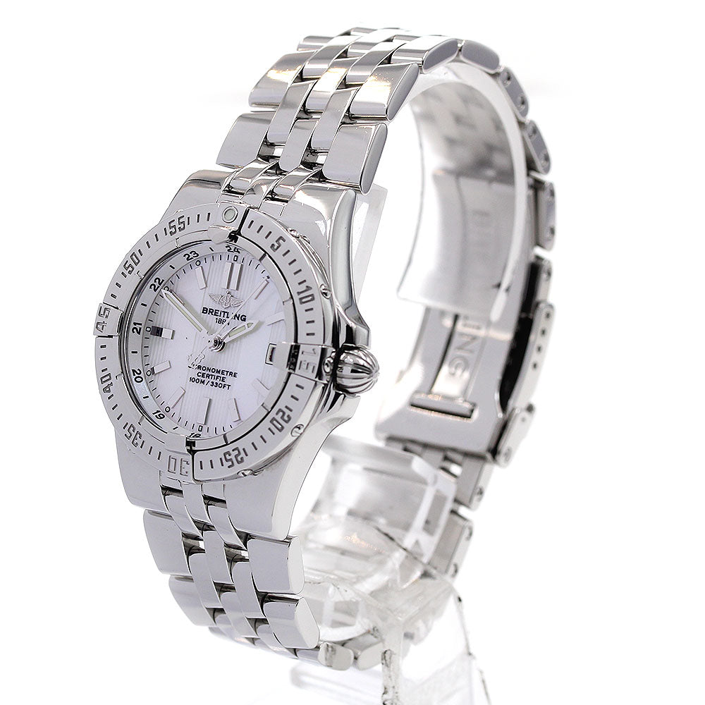 BREITLING Star liner A71340 Date White shell Dial Quartz Ladies Watch_843529