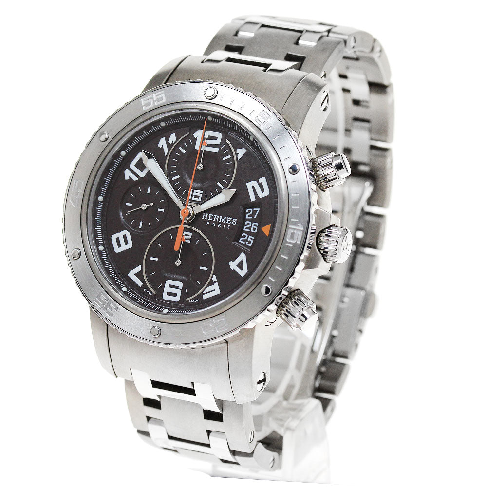 HERMES Clipper diver CP2.941 Chronograph Brown Dial Automatic Men's Watch_843554