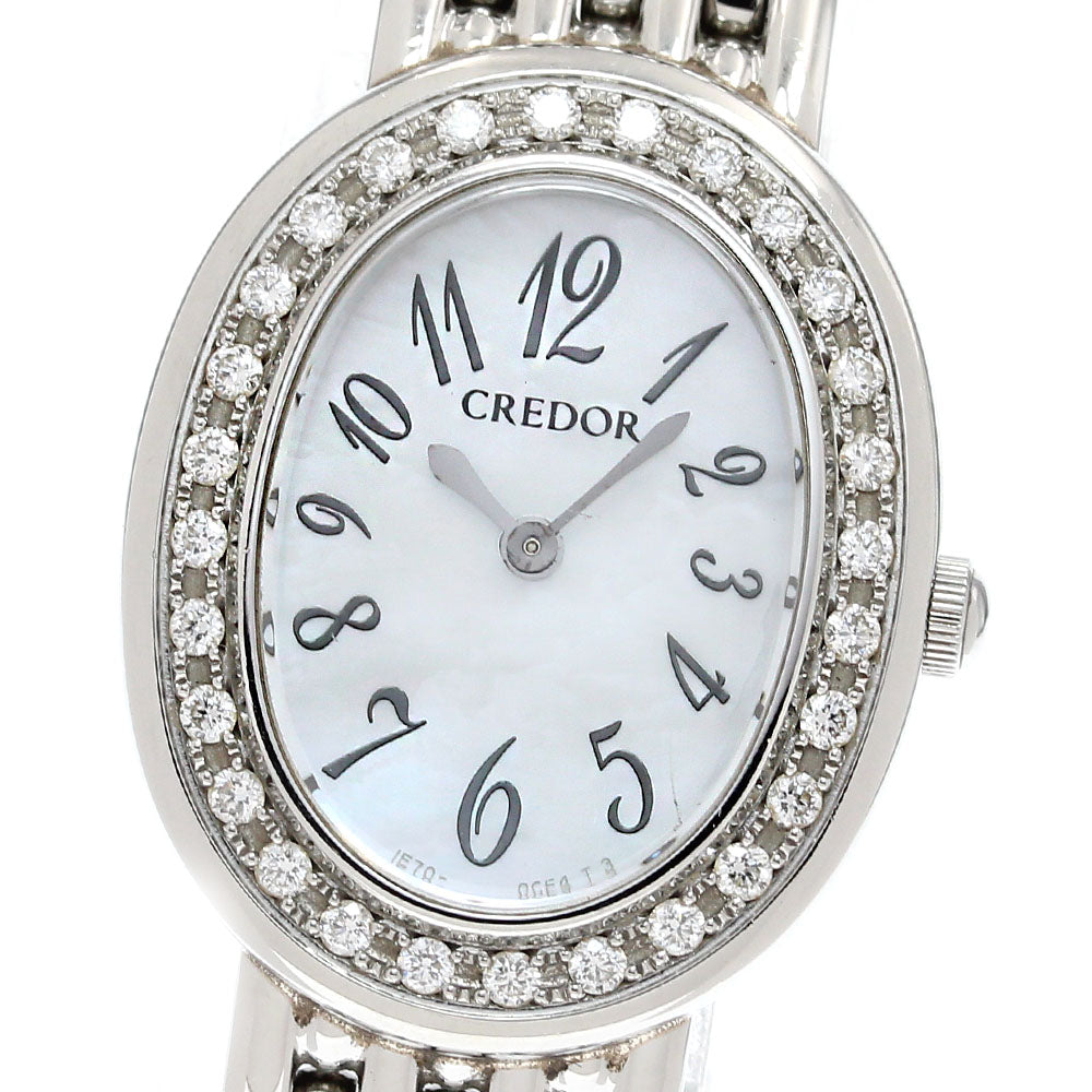SEIKO CREDOR SIGNO 1E70-0AB0/GSTE917 Diamond Bezel Quartz Ladies_843560