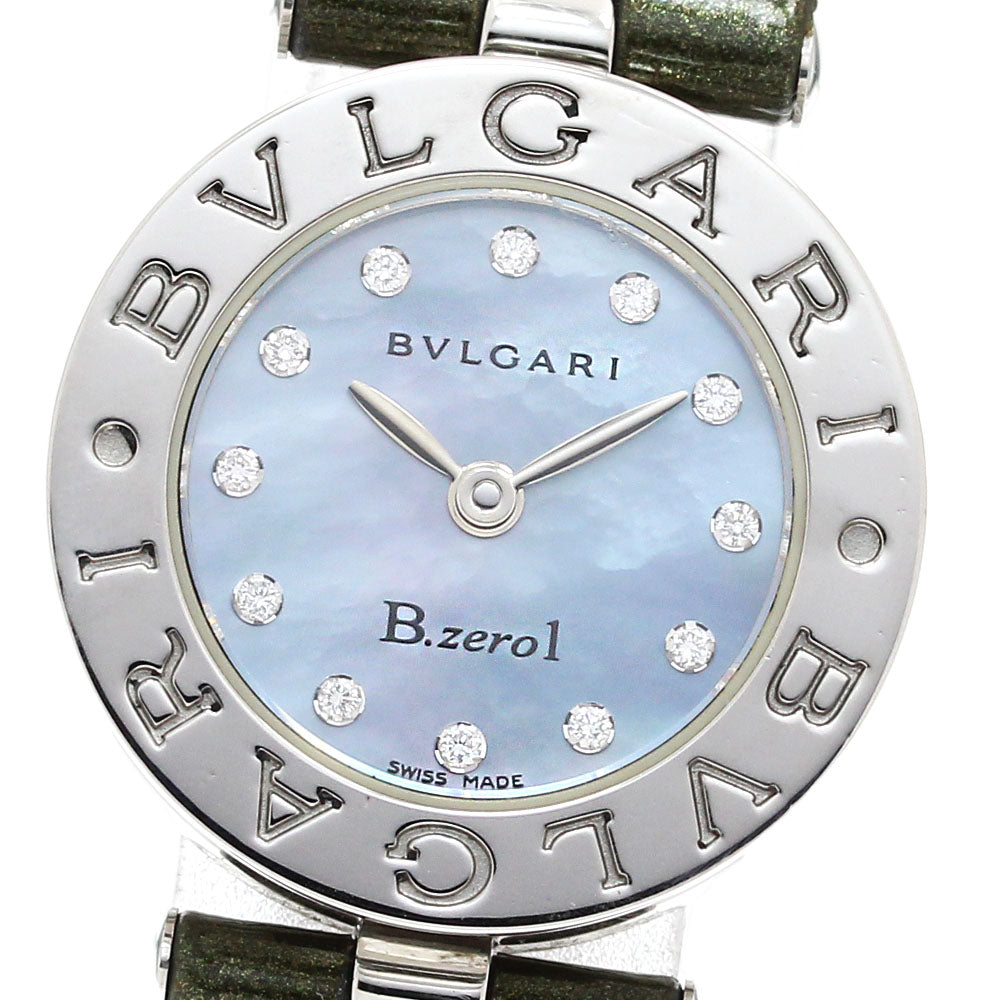 BVLGARI B-zero1 BZ22S 12P diamond Blue shell Dial Quartz Ladies Watch_843566