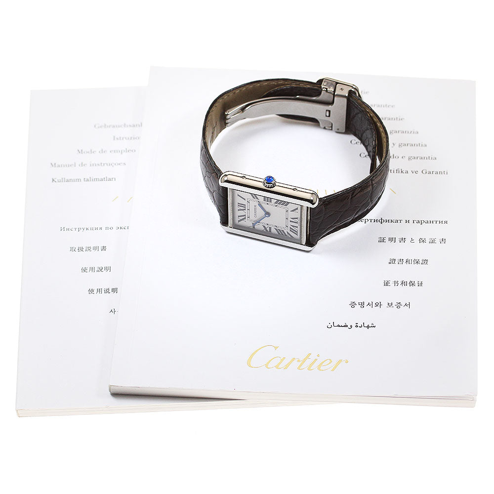 CARTIER Tank solo LM W5200003 Silver Dial Quartz Men's Watch_843585