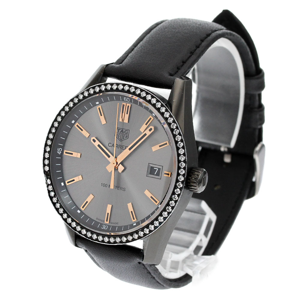 TAG HEUER Carrera WAR1115 diamond bezel date gray Dial Quartz Ladies Watch_843591