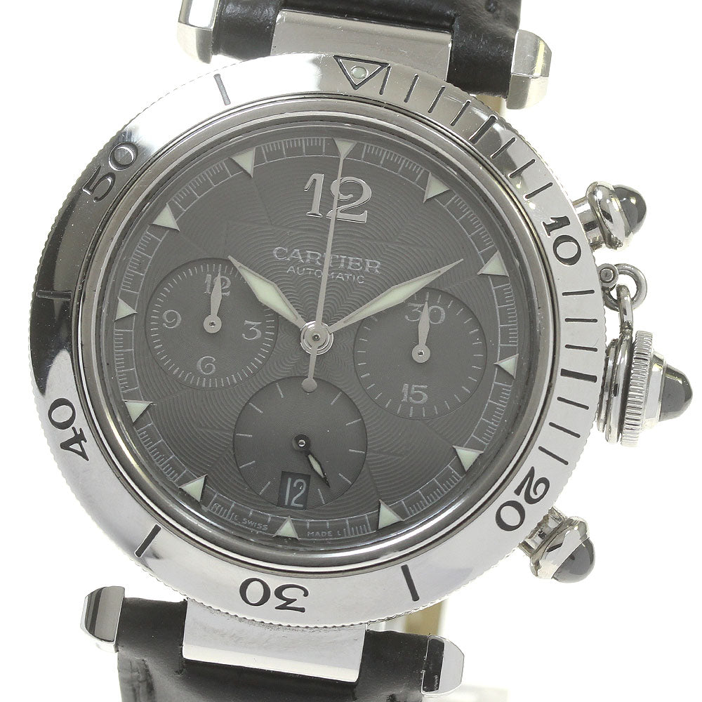 CARTIER Pasha 38 W3107355 Chronograph Date gray Dial Automatic Men's Watch_843802
