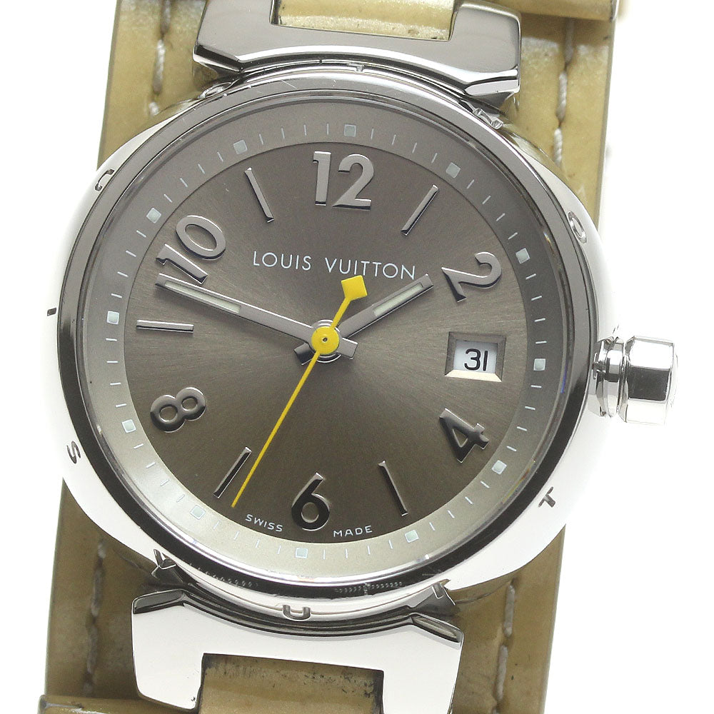 LOUIS VUITTON Tambour Q1212 Date beige Dial Quartz Ladies Watch_844149