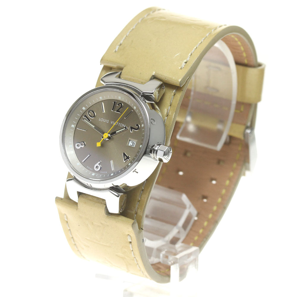 LOUIS VUITTON Tambour Q1212 Date beige Dial Quartz Ladies Watch_844149