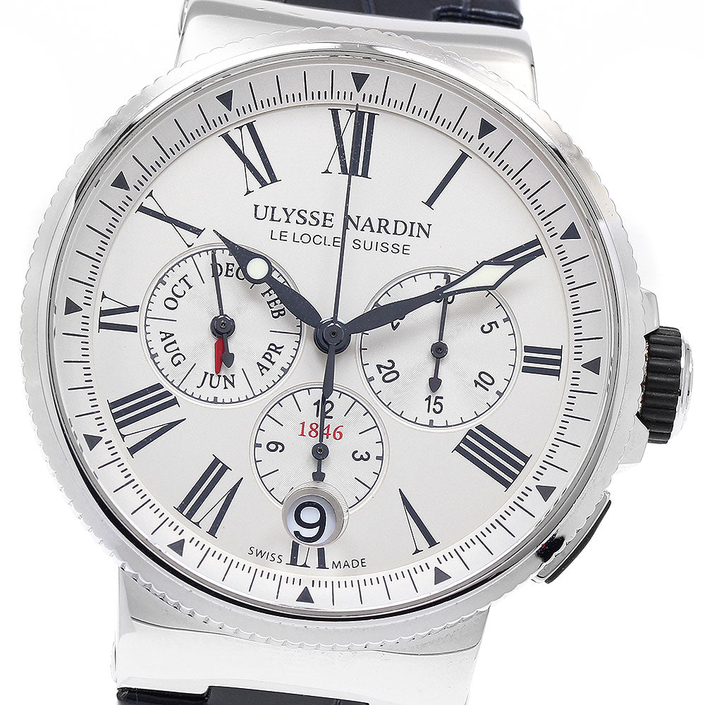 Ulysse Nardin Marine 1533-150 chronograph annual calendar white Dial Automatic Men's Watch_844302