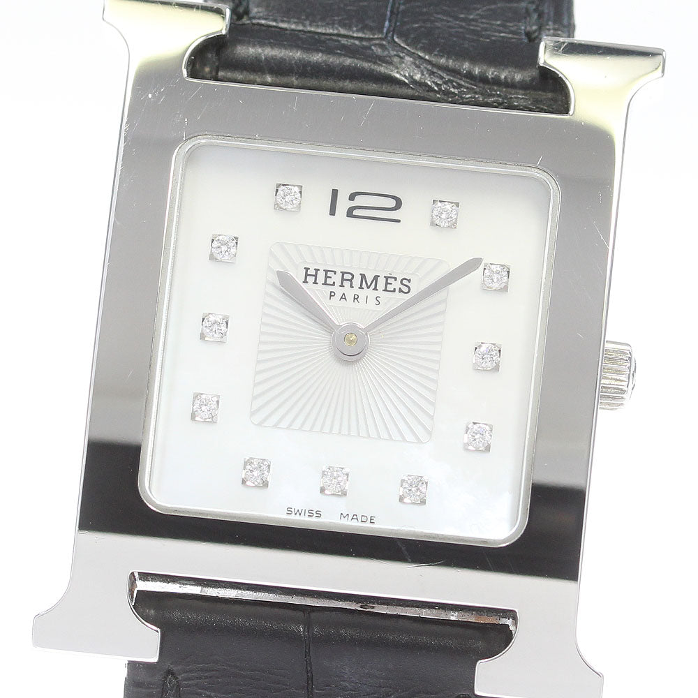 HERMES H watch HH1.510e 11P diamond White shell Dial Quartz Ladies Watch_844303