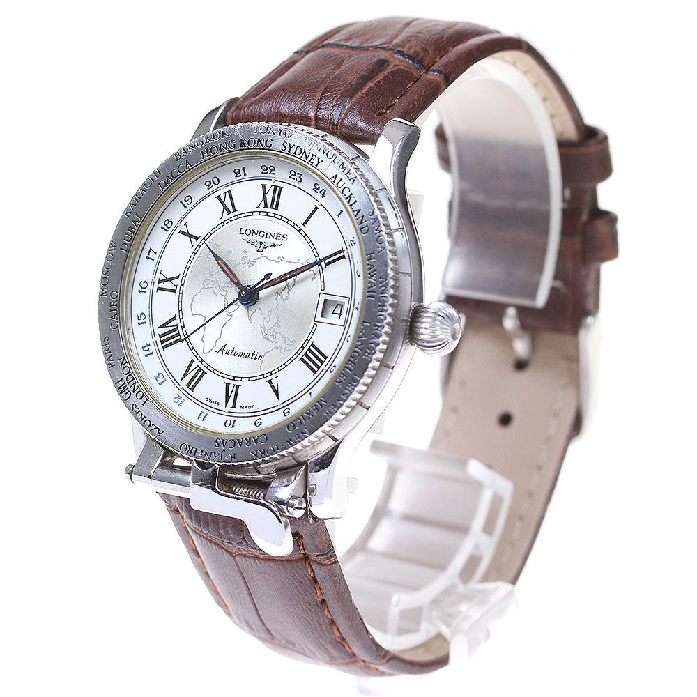 LONGINES Lindberg L2.610.4 GMT date Silver / White Dial Automatic Men's Watch_844347