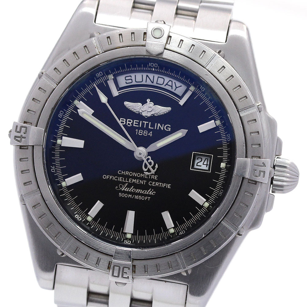 BREITLING Head wind A45355 Day date black Dial Automatic Men's Watch_844427