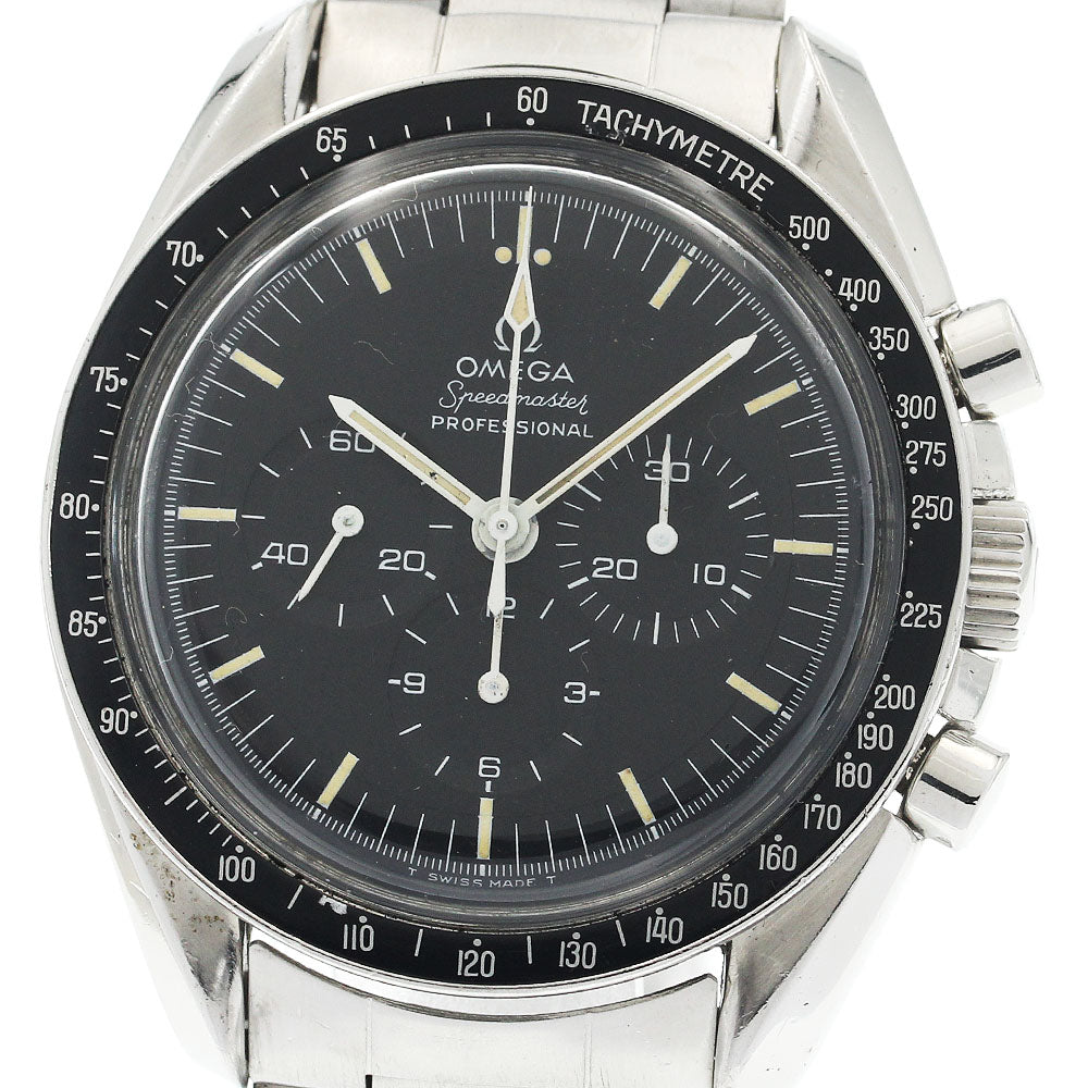 OMEGA Speedmaster Professional 145022-71ST Down R stepped dial cal.861 black Dial Hand Winding Men's Watch_844481