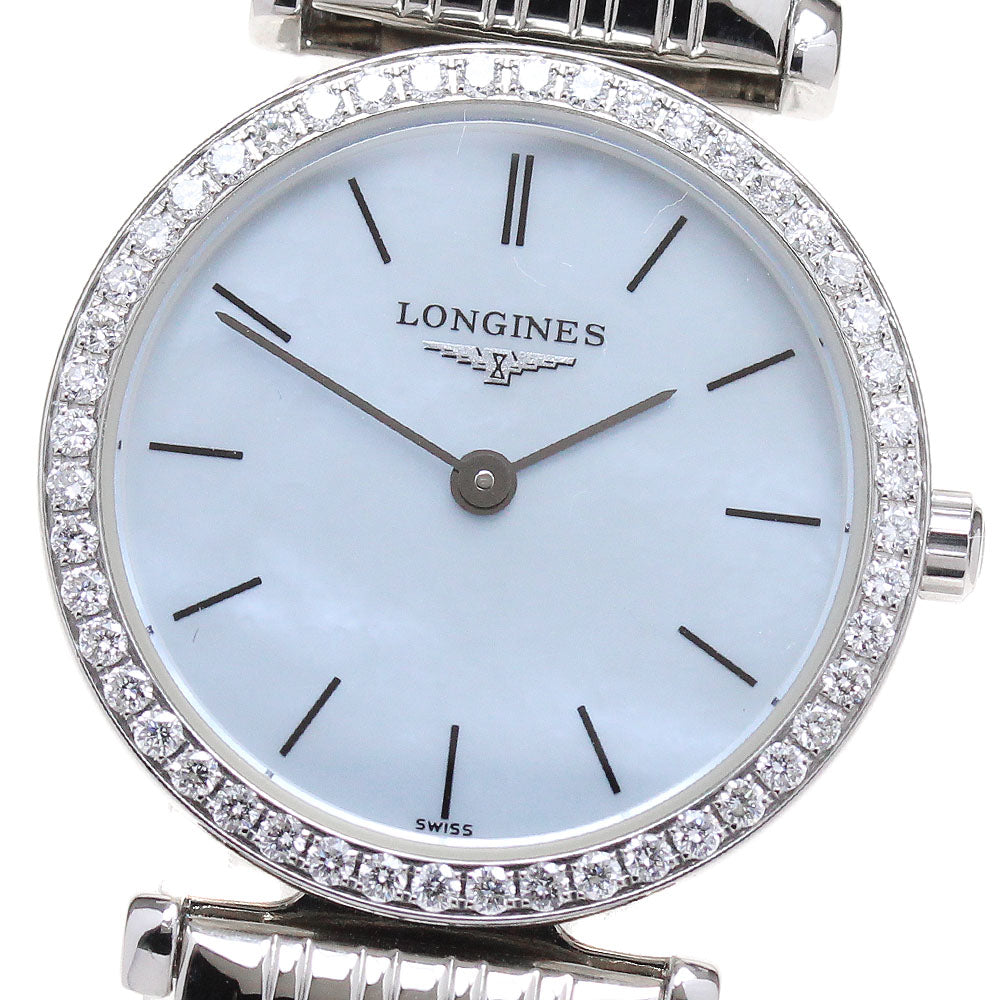 LONGINES Grand classic L4.241.0 Diamond Bezel Quartz Ladies Watch_844487