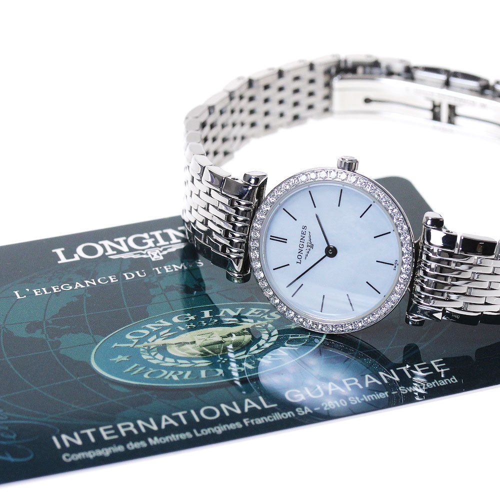LONGINES Grand classic L4.241.0 Diamond Bezel Quartz Ladies Watch_844487