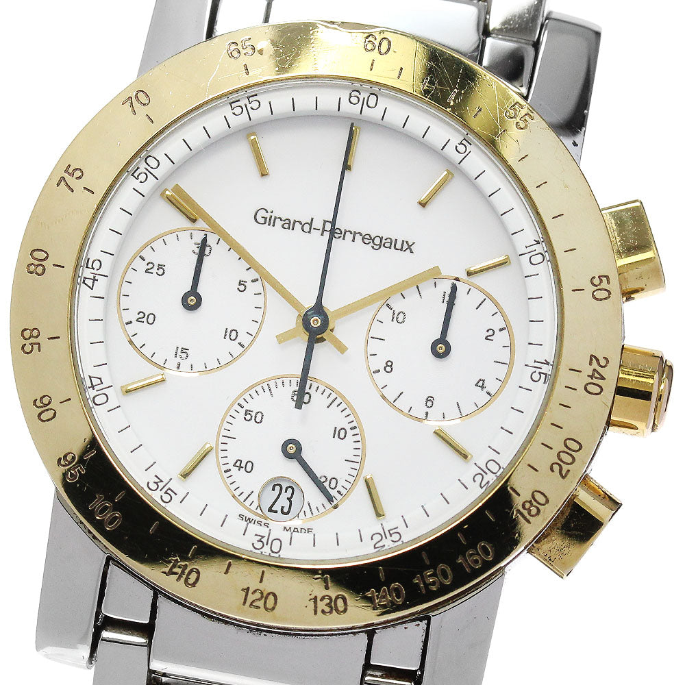 GIRARD PERREGAUX 7001 7700 Chronograph Date white Dial Quartz Men's Watch_844544