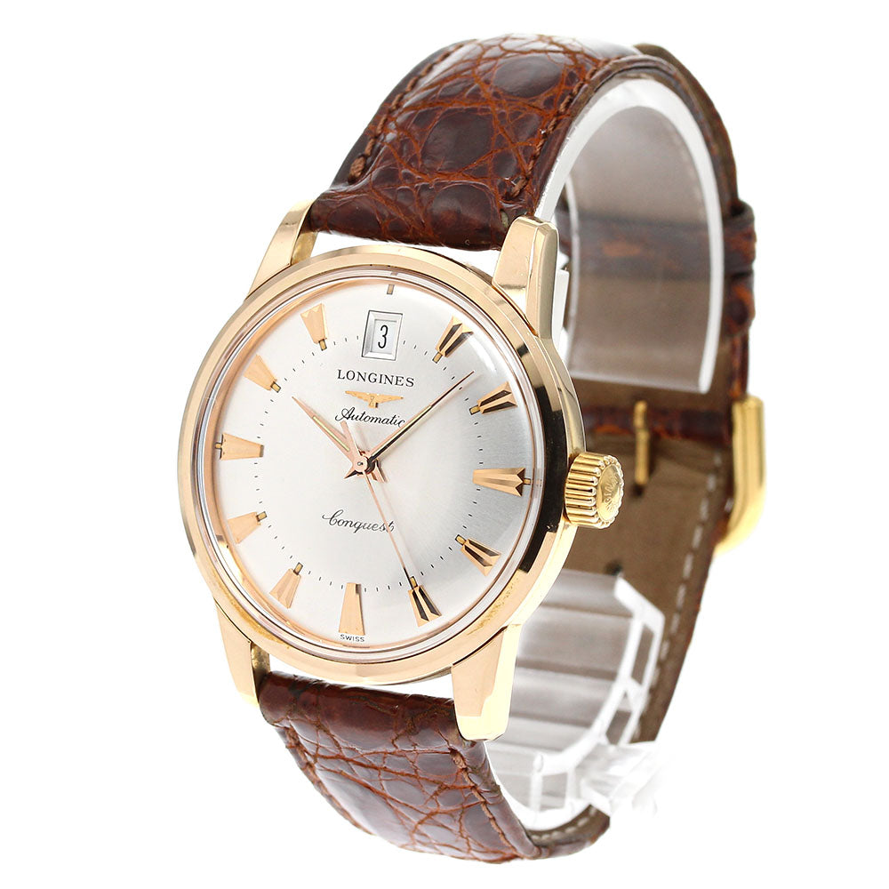 LONGINES Conquest 18K Pink Gold Silver Dial Automatic Men's Watch_844551