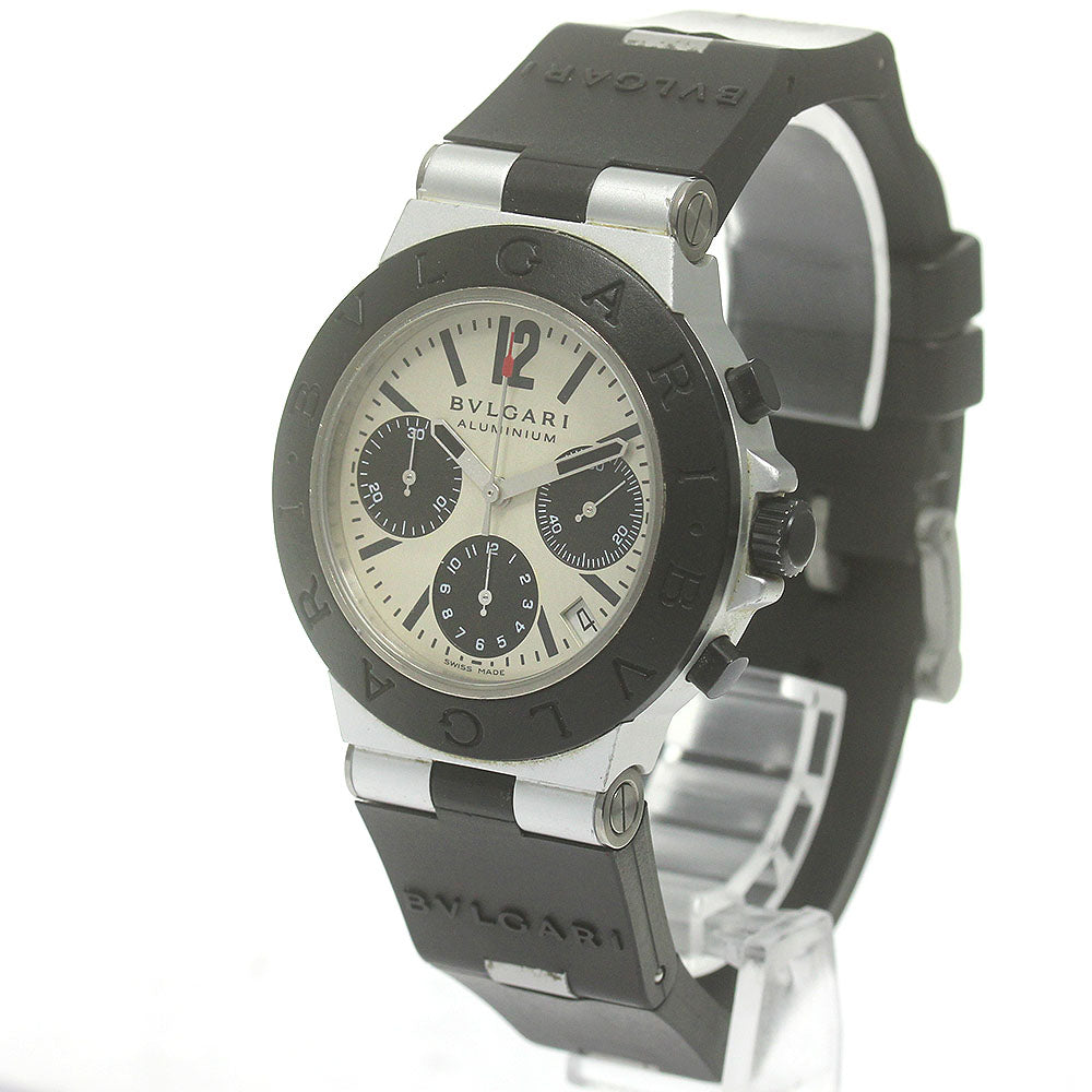 BVLGARI Aluminum AC38TA Chronograph Silver / Black Dial Automatic Men's _844626