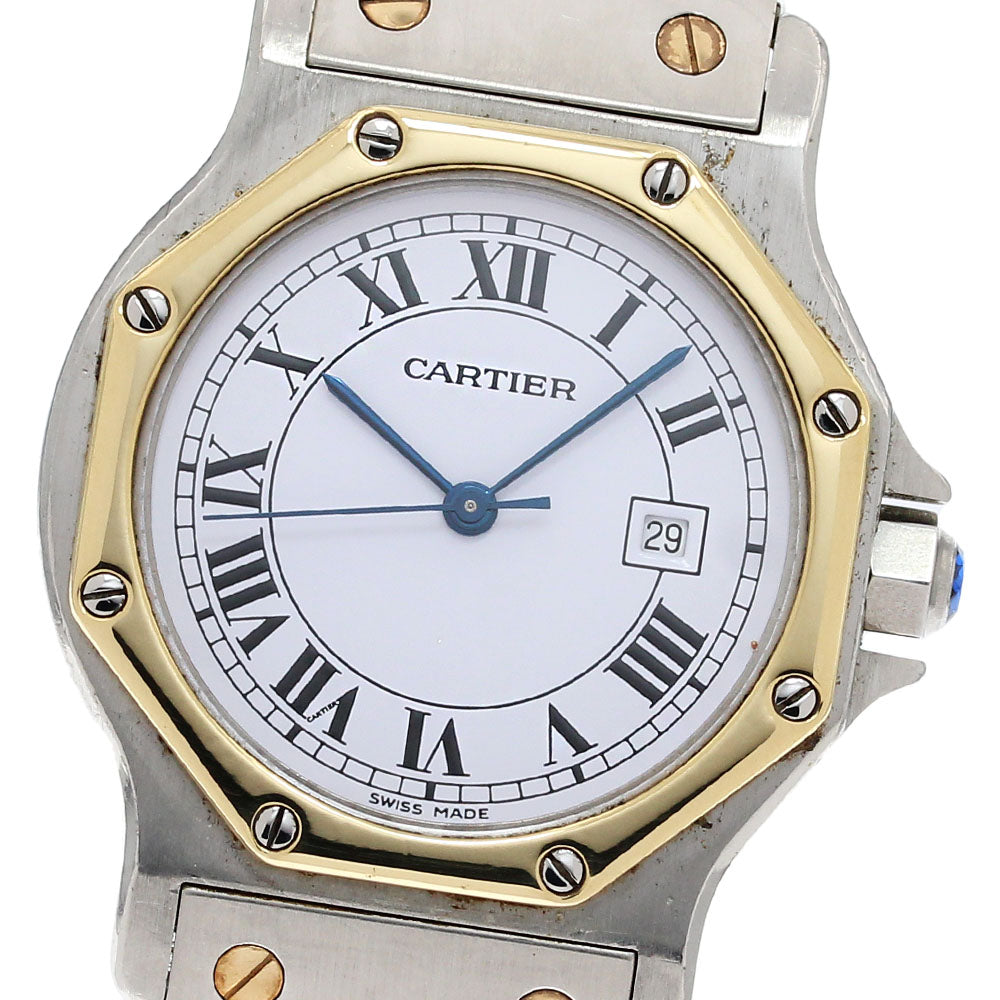 CARTIER Santos Octagon LM 81037288 Date white Dial Automatic Boy's Watch_844668