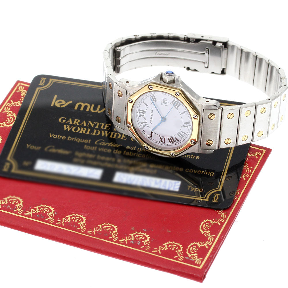 CARTIER Santos Octagon LM 81037288 Date white Dial Automatic Boy's Watch_844668