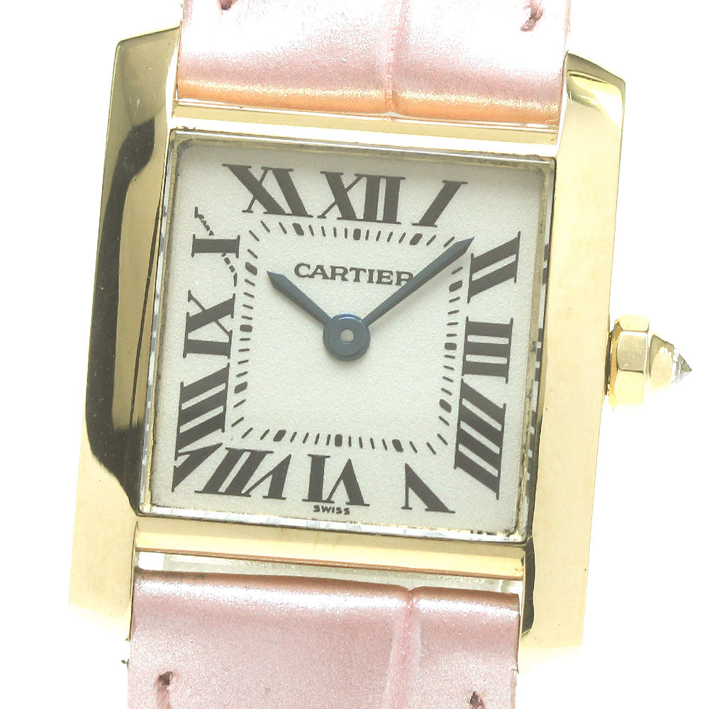 CARTIER Tanfra SM W5000256 18K Yellow Gold beige Dial Quartz Ladies Watch_844763