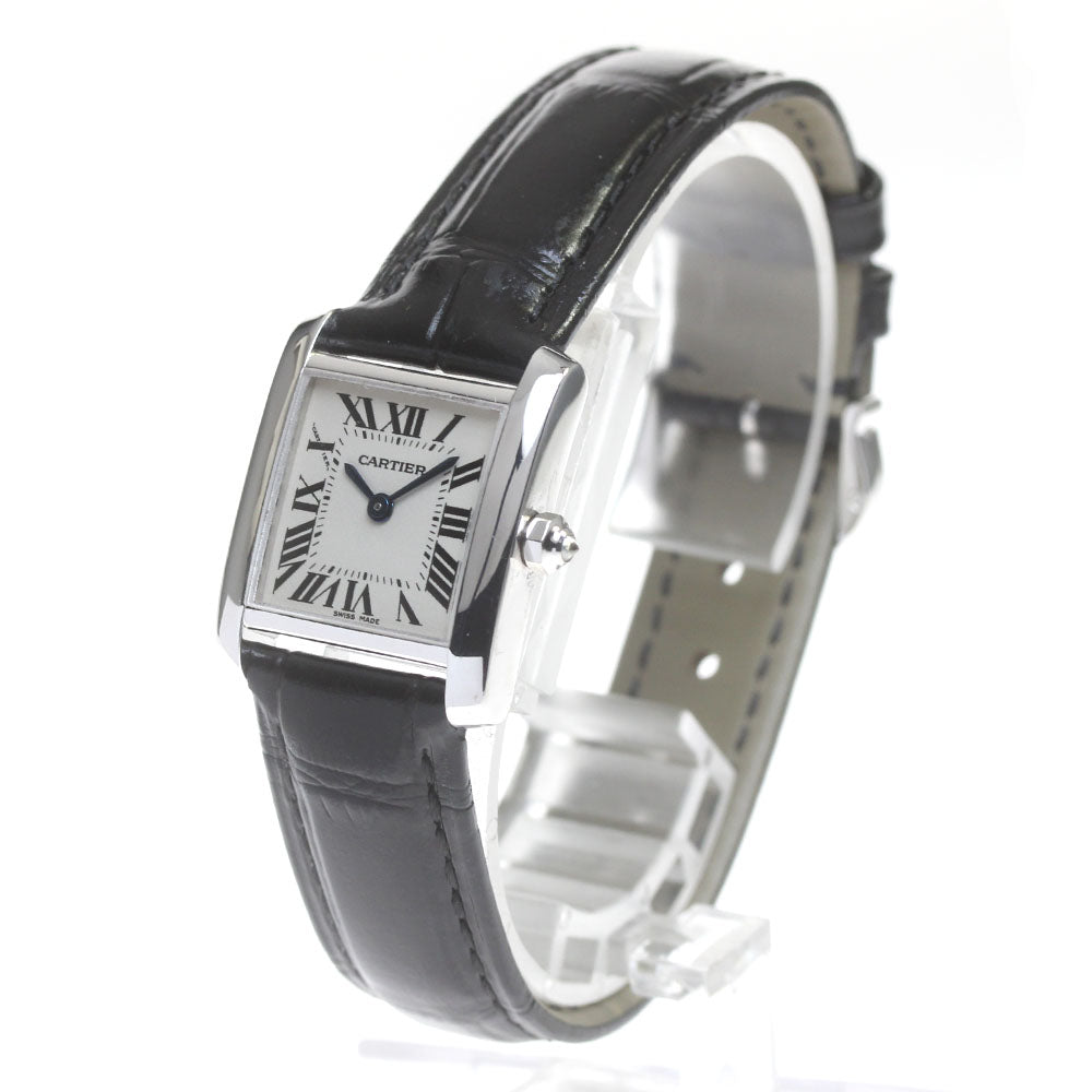 CARTIER Tank francaise SM W5001256 K18WG beige Dial Quartz Ladies Watch_844778
