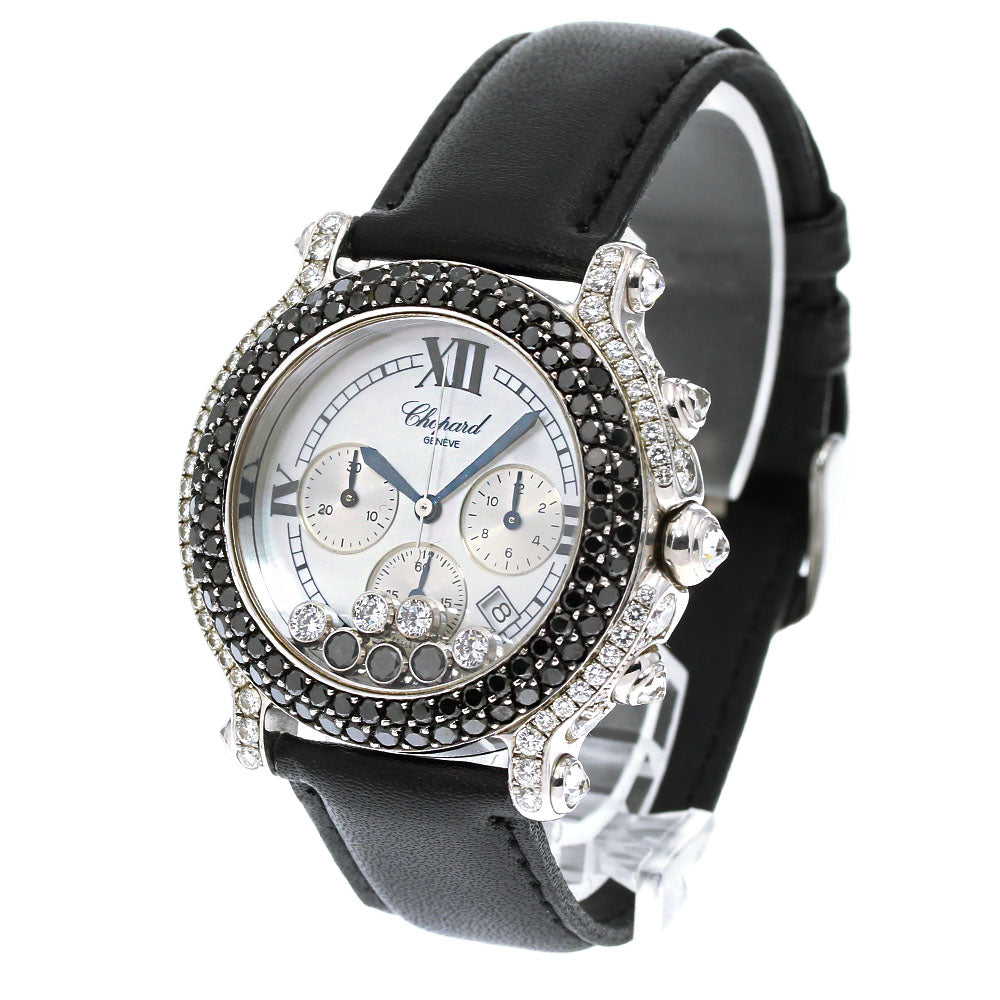Chopard Happy Sports 28/3340-50 K18WG diamond bezel chronograph QZ Ladies_844787