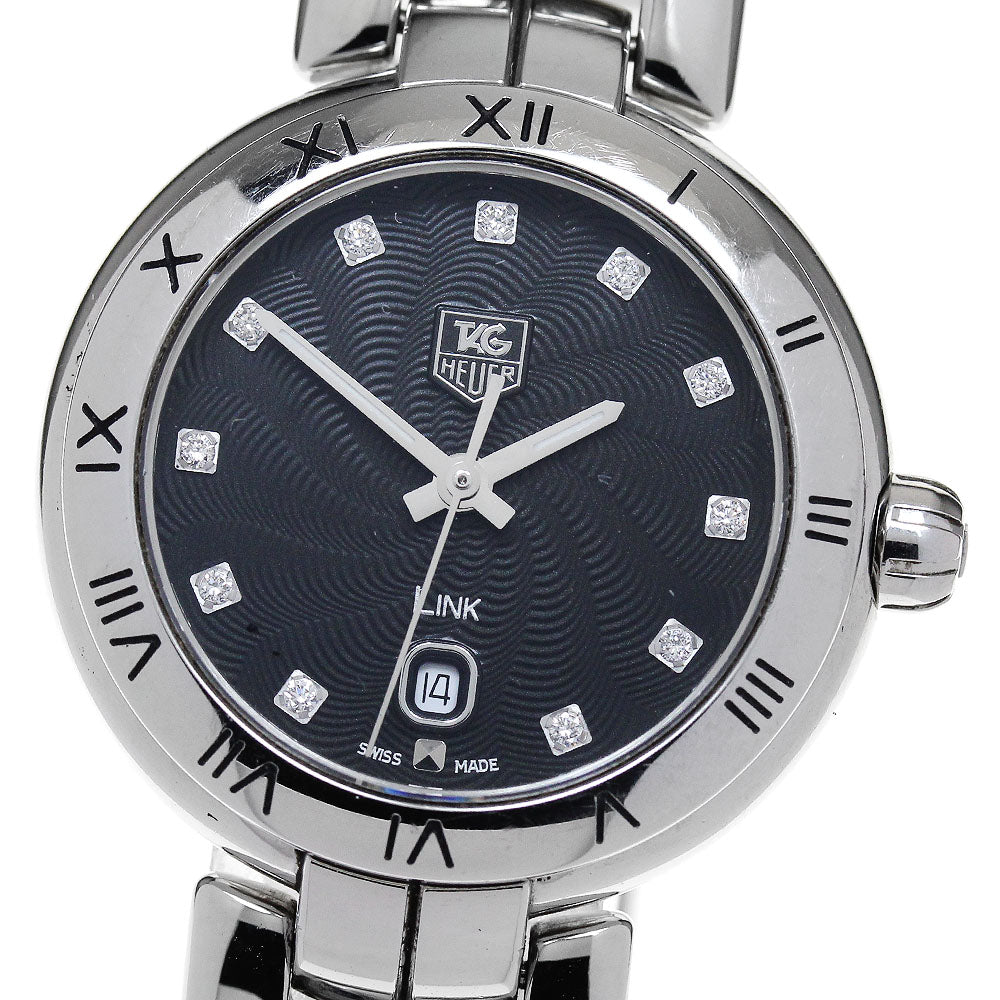 TAG HEUER Link WAT1410.BA0954 11P Diamond Date black Dial Quartz Ladies_844842