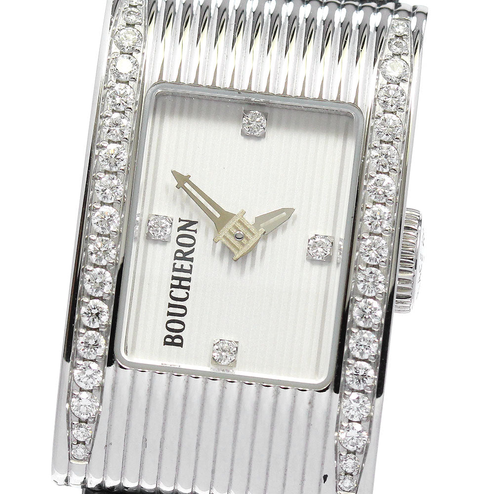 Boucheron Reflation 4P side diamond bezel Silver Dial Quartz Ladies Watch_844855