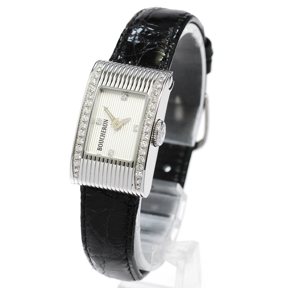 Boucheron Reflation 4P side diamond bezel Silver Dial Quartz Ladies Watch_844855