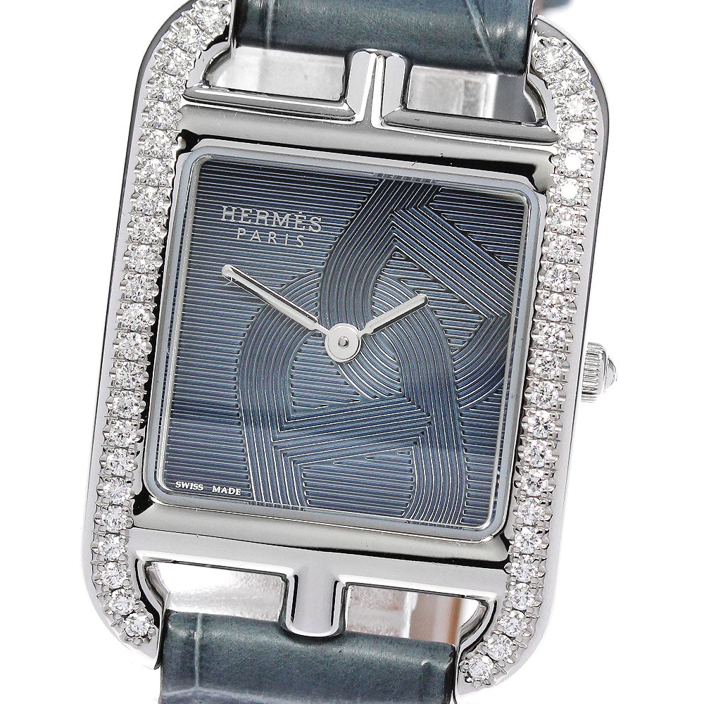 HERMES Cape Cod Shane Dunkle CC1.330 Diamond Bezel Quartz Ladies Watch_844866