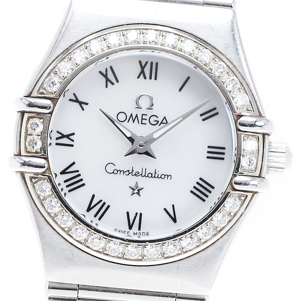 OMEGA Constellation 1476.61 Diamond Bezel White shell Dial Quartz Ladies _844867