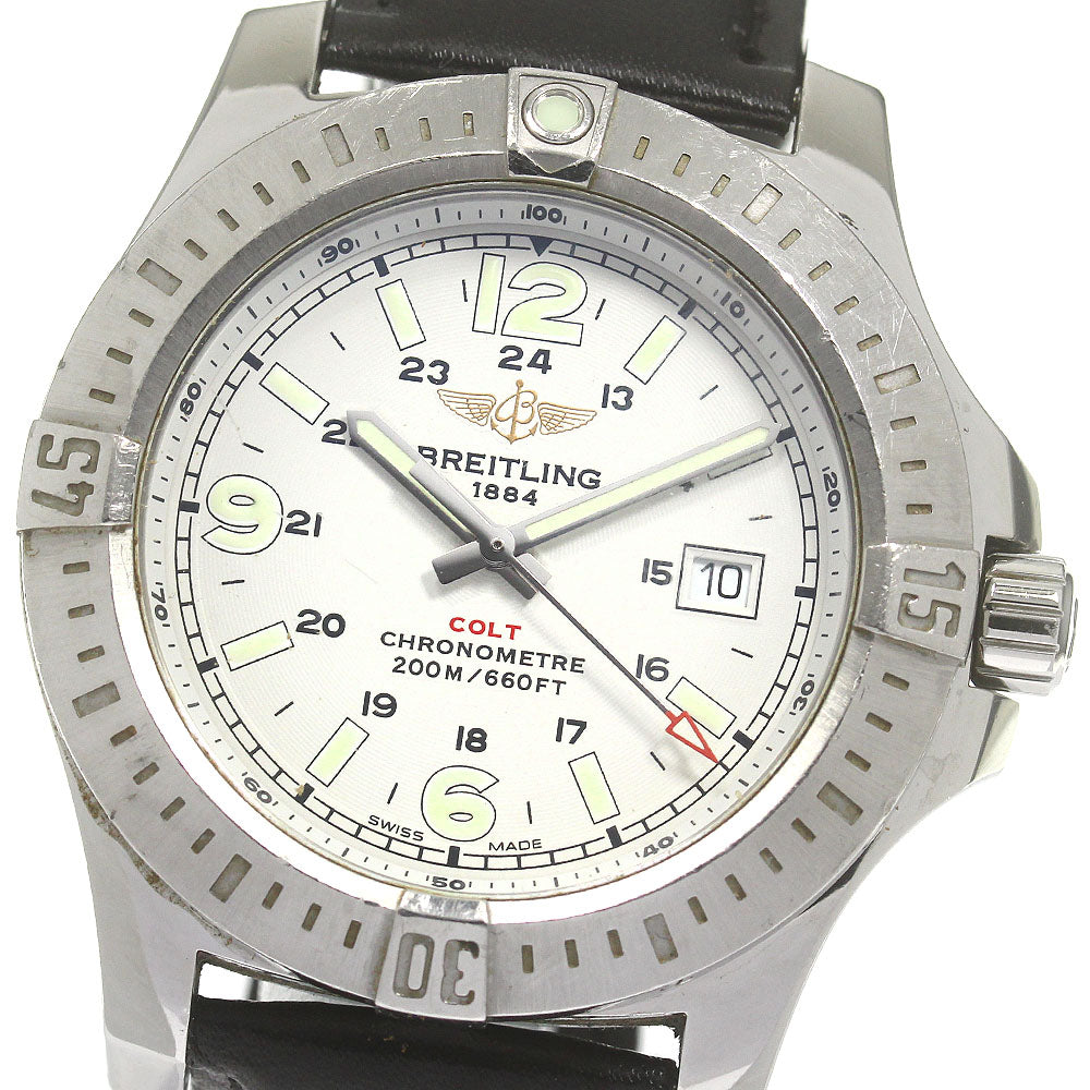 BREITLING Colt A74388 Date Silver Dial Quartz Men's Watch_844884