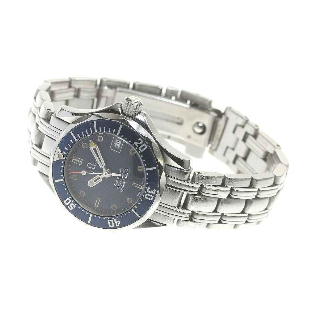 OMEGA Seamaster300 2583.80 Date Navy Dial Quartz Ladies Watch_844918