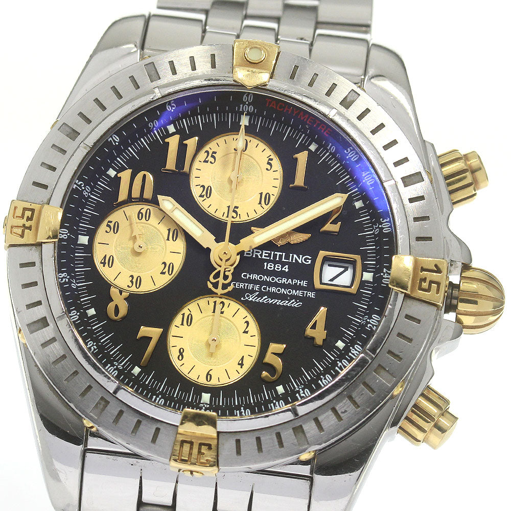 BREITLING Chronomat Evolution B13356 Date Black / gold Dial Automatic Men's Watch_844970