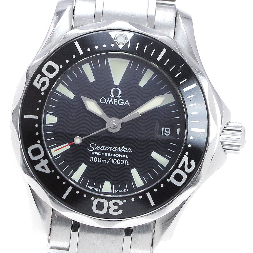 OMEGA Seamaster300 2282.50 Date Black Dial Quartz Ladies Watch_844999