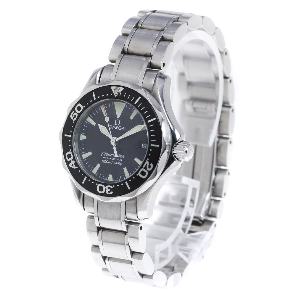 OMEGA Seamaster300 2282.50 Date Black Dial Quartz Ladies Watch_844999