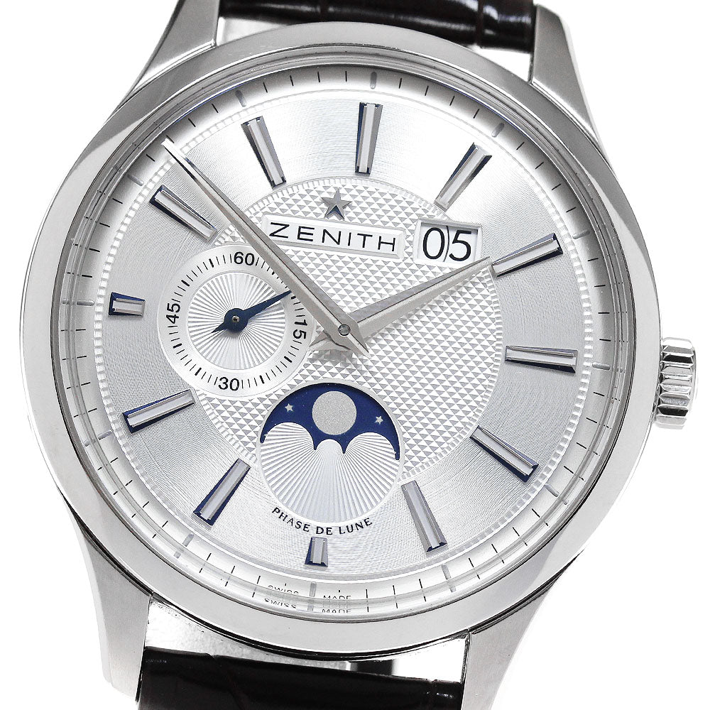 ZENITH captain 03.2140.691 Grand Date Moonphase Silver Dial Automatic Men's Watch_845162