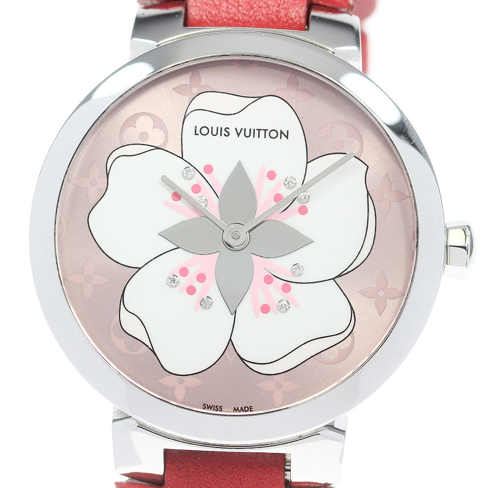 LOUIS VUITTON Tambour Sakura Q13MJE 8P diamond Quartz Ladies Watch_845171