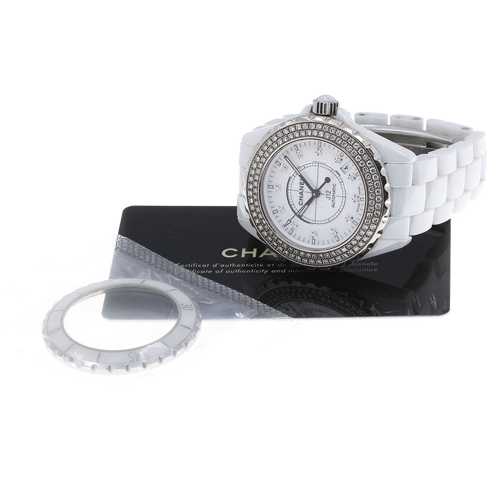 CHANEL J12 H1629 White ceramic 38MM 12P diamond after-diamond bezel white Dial Automatic Men's Watch_845207