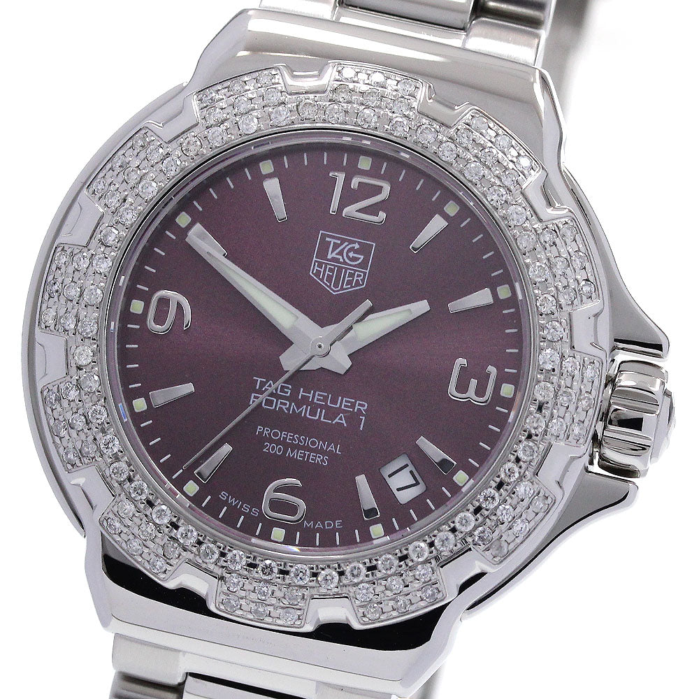 TAG HEUER Formula 1 WAC1219 diamond bezel date purple Dial Quartz Ladies_845231