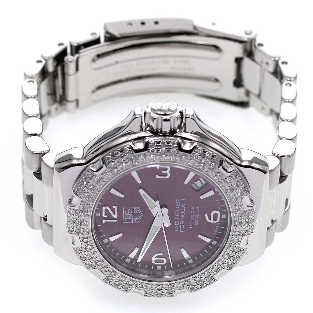 TAG HEUER Formula 1 WAC1219 diamond bezel date purple Dial Quartz Ladies_845231