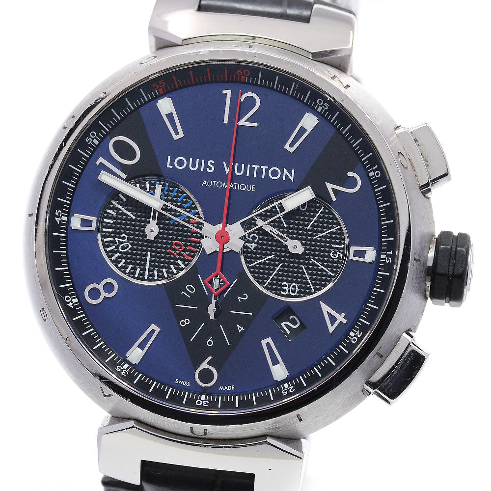 LOUIS VUITTON Tambour Q102V Chronograph blue Dial Automatic Men's Watch_845299