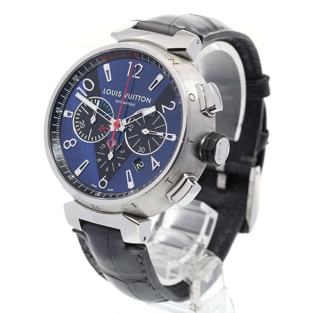 LOUIS VUITTON Tambour Q102V Chronograph blue Dial Automatic Men's Watch_845299