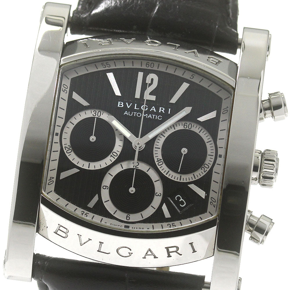 BVLGARI Assioma AA48SCH Chronograph Date black Dial Automatic Men's Watch_845325